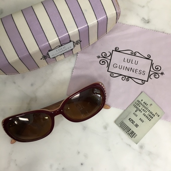 Lulu Guinness Pink Oversize Retro Pearl Sunglasses